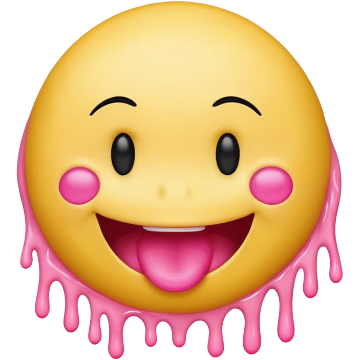 smiley yellow face with pink goo coming out of the side of its head emoji