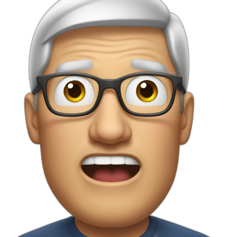 Tim cook surprised face open mouth with both hands on head  emoji