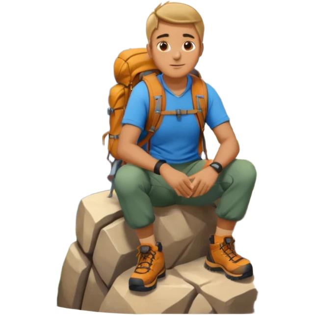 A man sitting on a mountain emoji