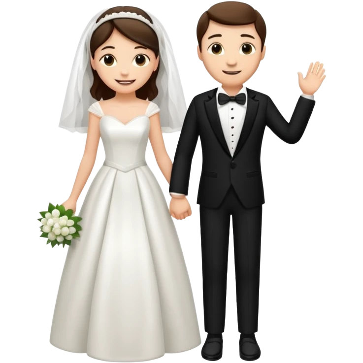 bride and groom in wedding emoji