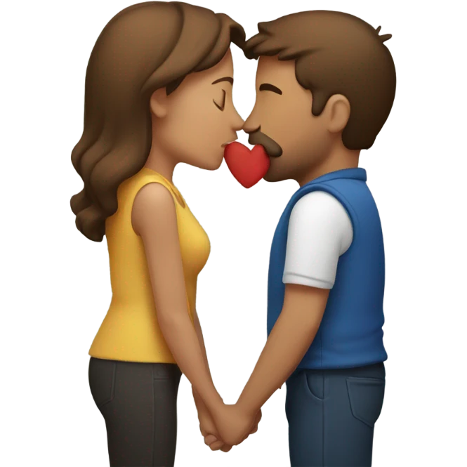 two men one woman kissing brown hair emoji