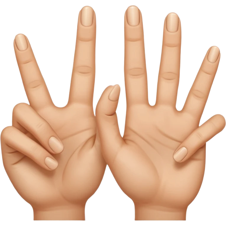 Fais-moi demain coller les unes à côté des autres. La première main gauche le pouce, l’index, majeur sont levé alors que l’annulaire et auriculaire sont repliés. Reproduit la même chose pour la main droite. emoji