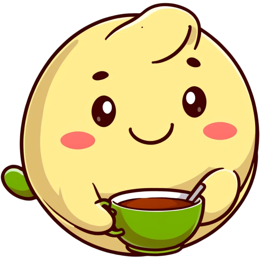 dumpling sipping tea emoji