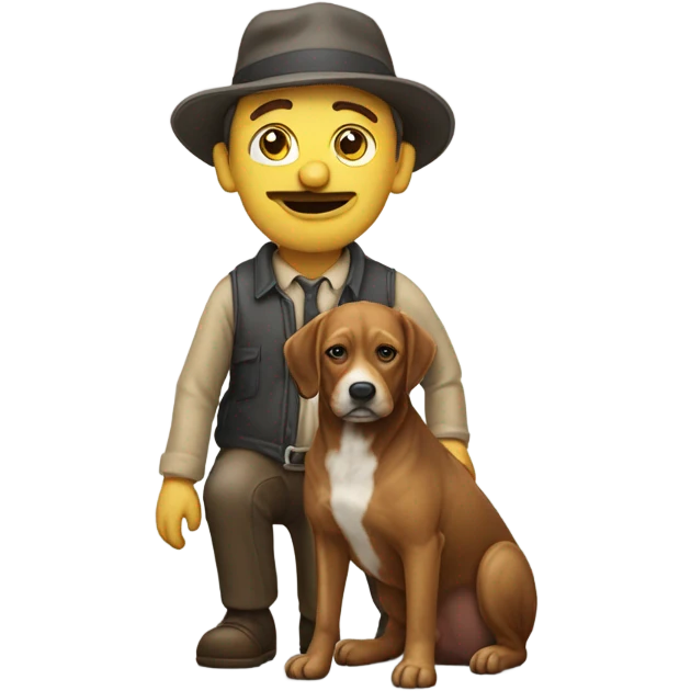 Mann mit glatze und Hund emoji