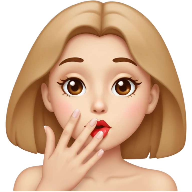 Pale Brown face blowing a kiss emoji