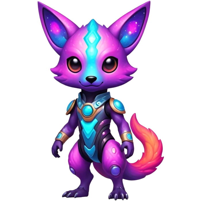Epic Edgy Cute Colorful Nebula Modern Vernid-Protogen-creature-animal, full body emoji