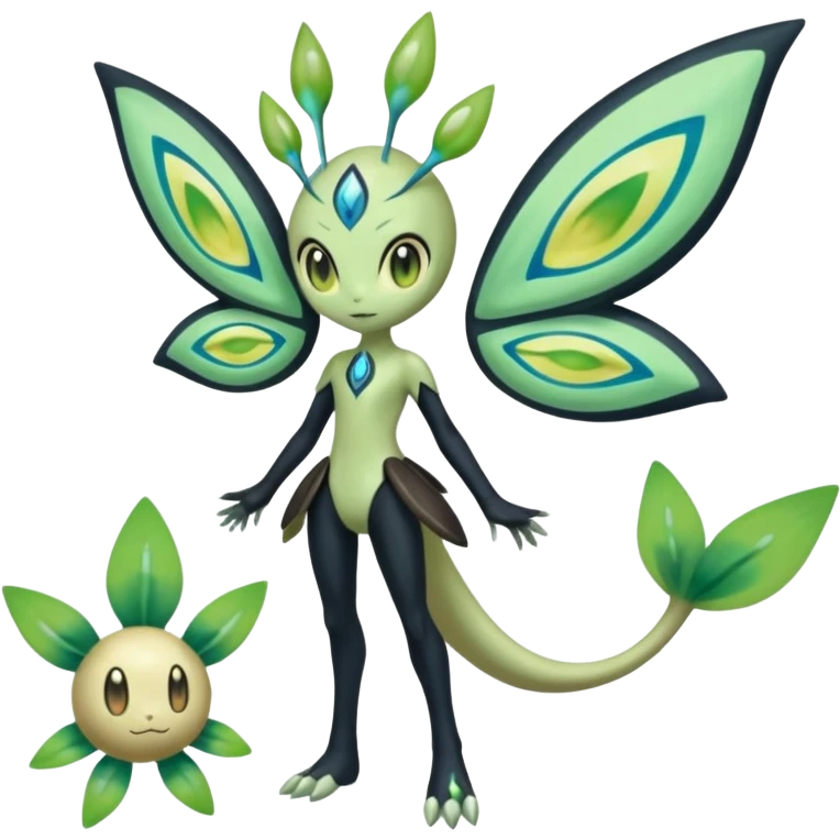 Meloetta-Celebi-Cresselia-Zygarde-Electrike-Fakémon-fusion, full body emoji
