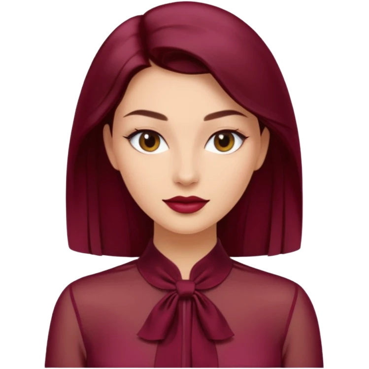  burgundy luxury style womens sheer blouse emoji
