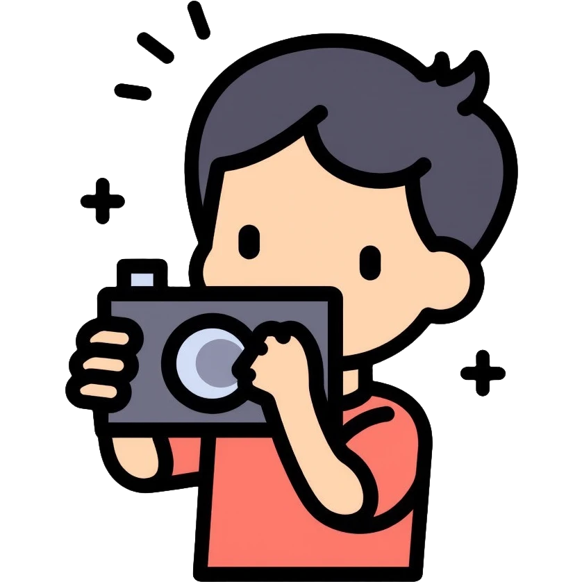 child taking a photo emoji