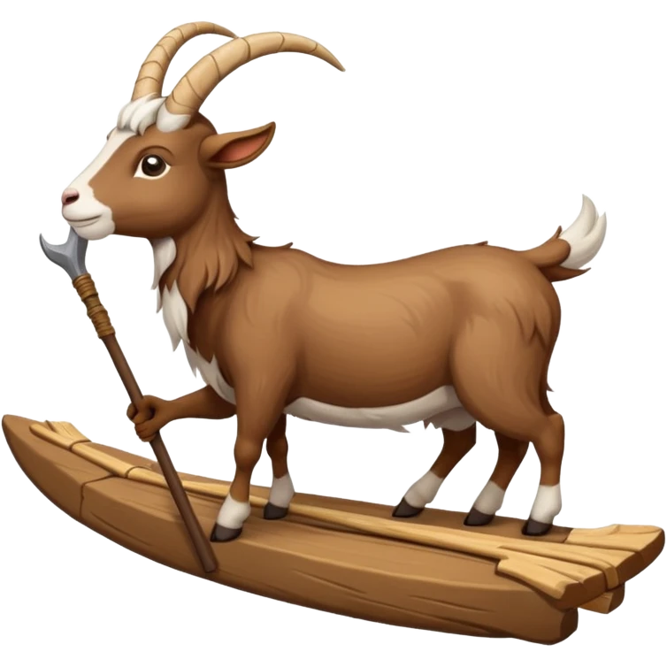 Goat rideing on pike emoji