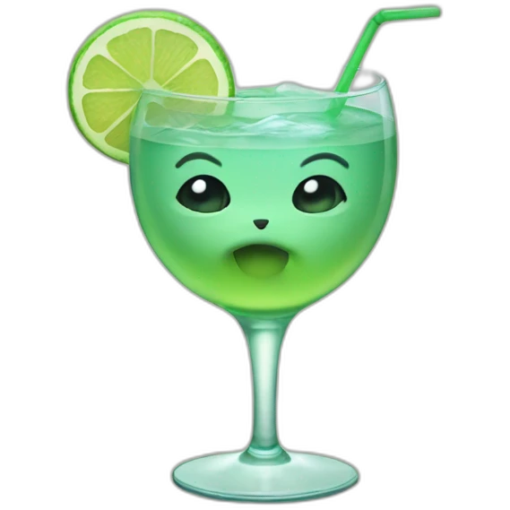 Grogu drinking a spritz emoji
