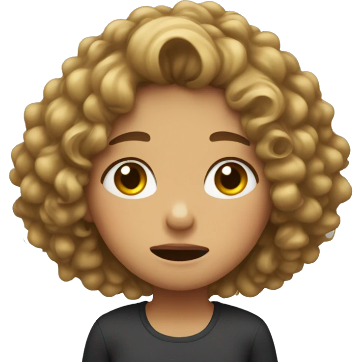 girl with curly hair crying emoji
