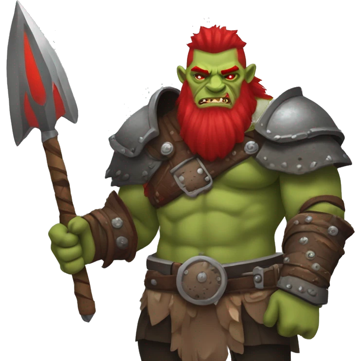 armored orc berserker with red beard & mohican emoji