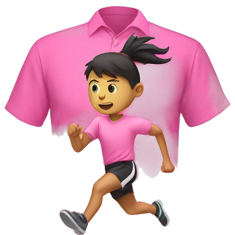 liuxiang running fast pink shirt emoji