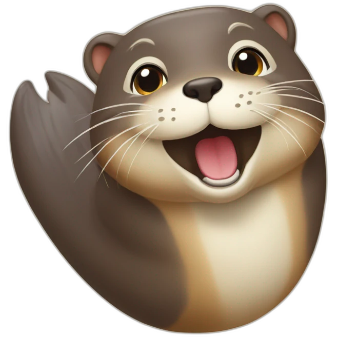 Chat sur une loutre emoji