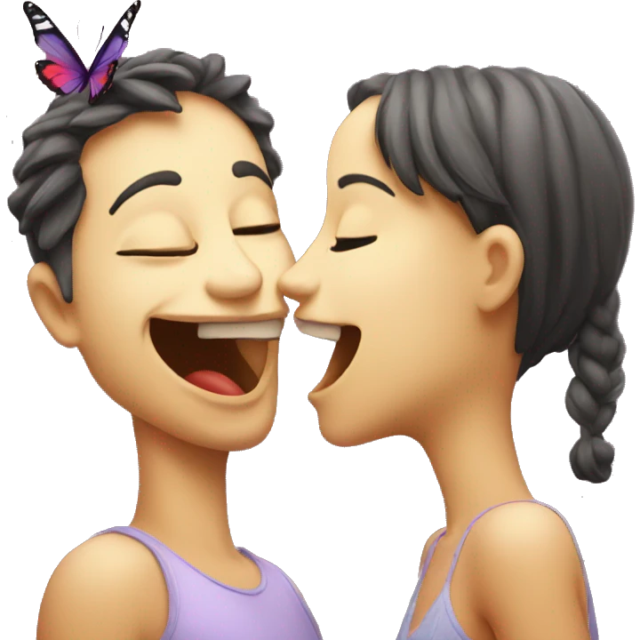 Kiss with butterfly emoji