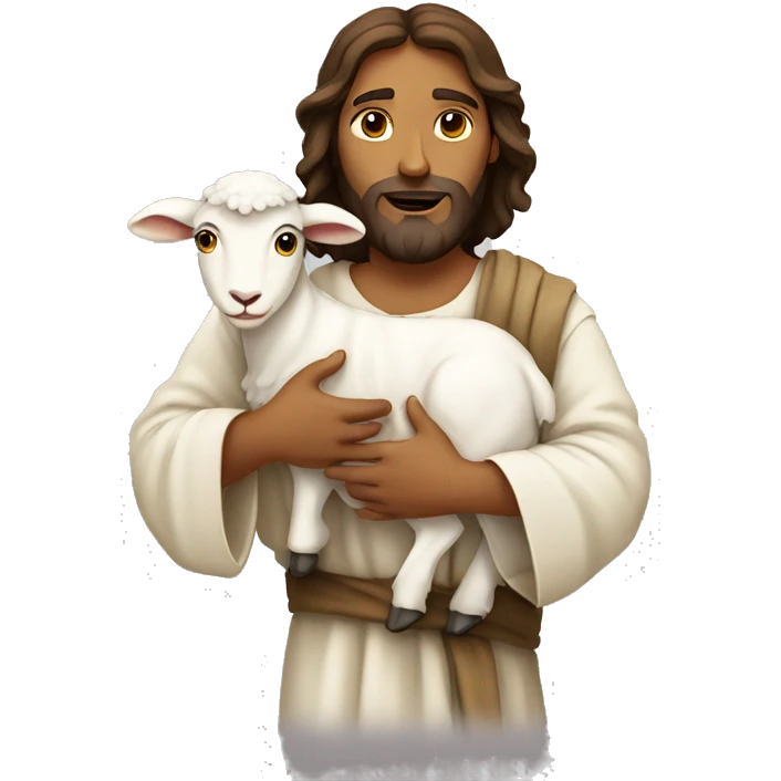 Jesus carrying a lamb emoji