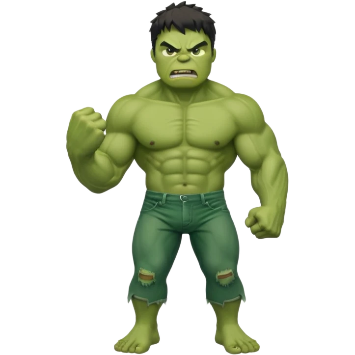 Angry hulk with big fist only till chest emoji