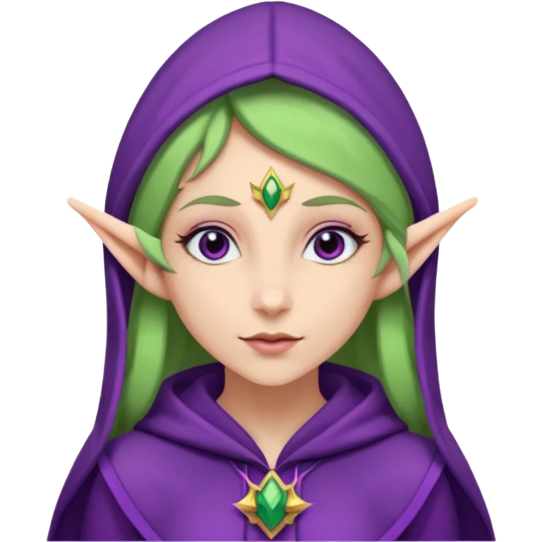 woman with elf ears wearing a purple outfit emoji