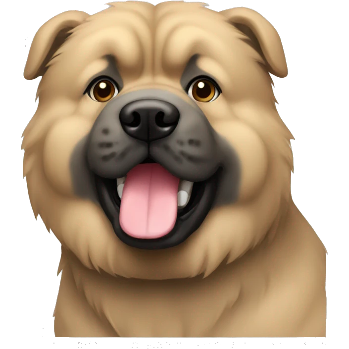 Beige grey chow-chow black muzzle emoji
