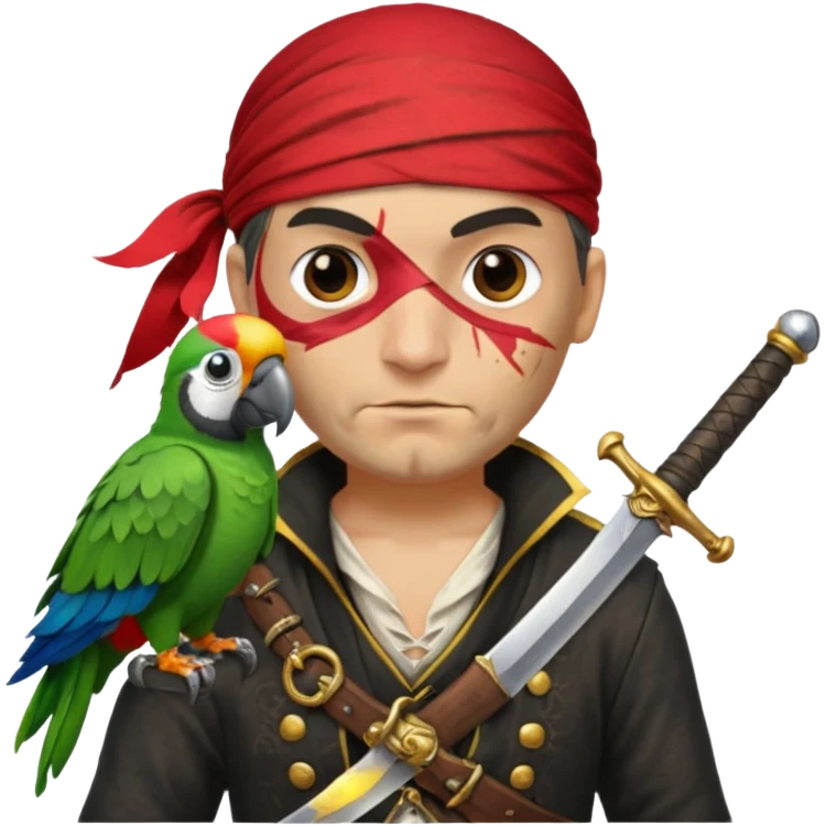 pirate and parrot emoji