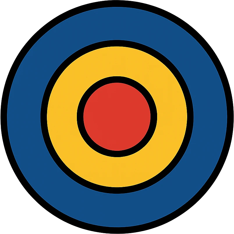 British Air Force WW2 roundel, colored icon, clean lines emoji