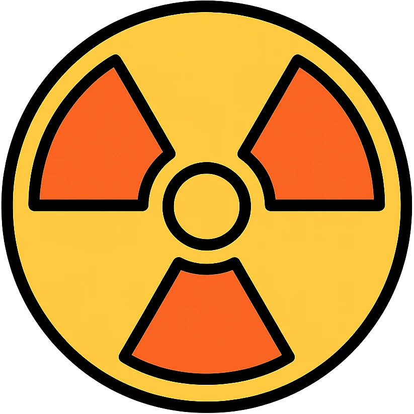 radiation symbol icon with color and black outlines emoji