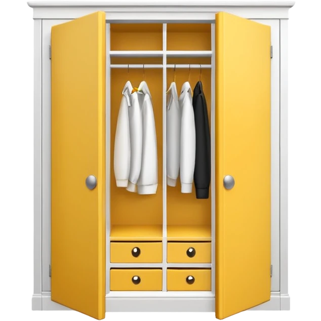 white corner closet with doors emoji style  emoji