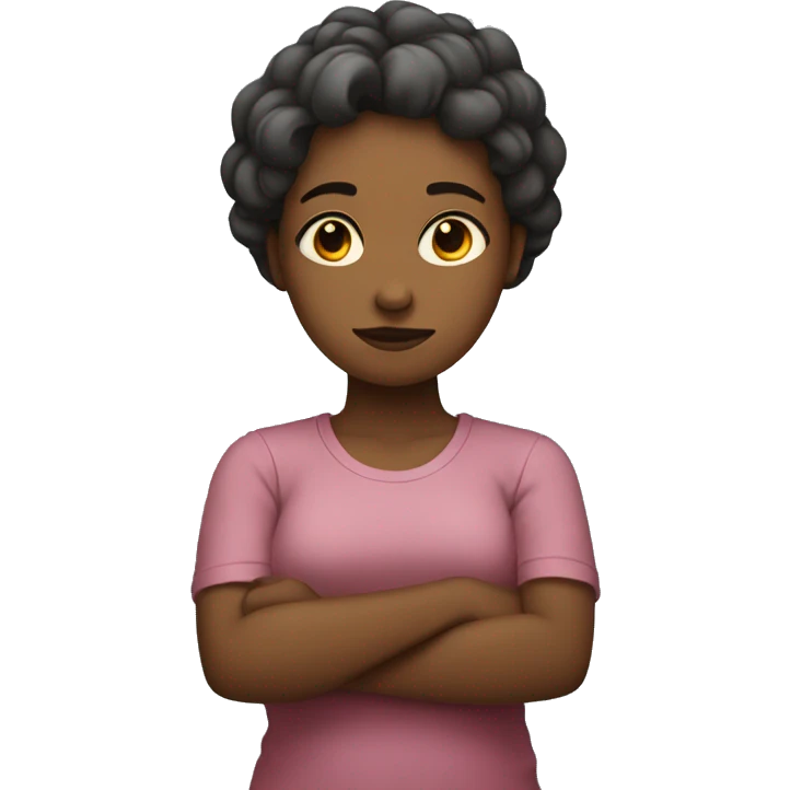 Female folded arms sadly emoji