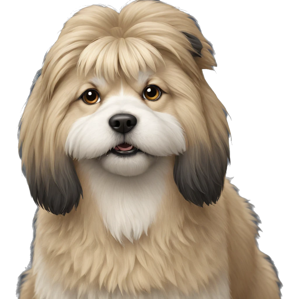 realistic dog portrait on grey emoji