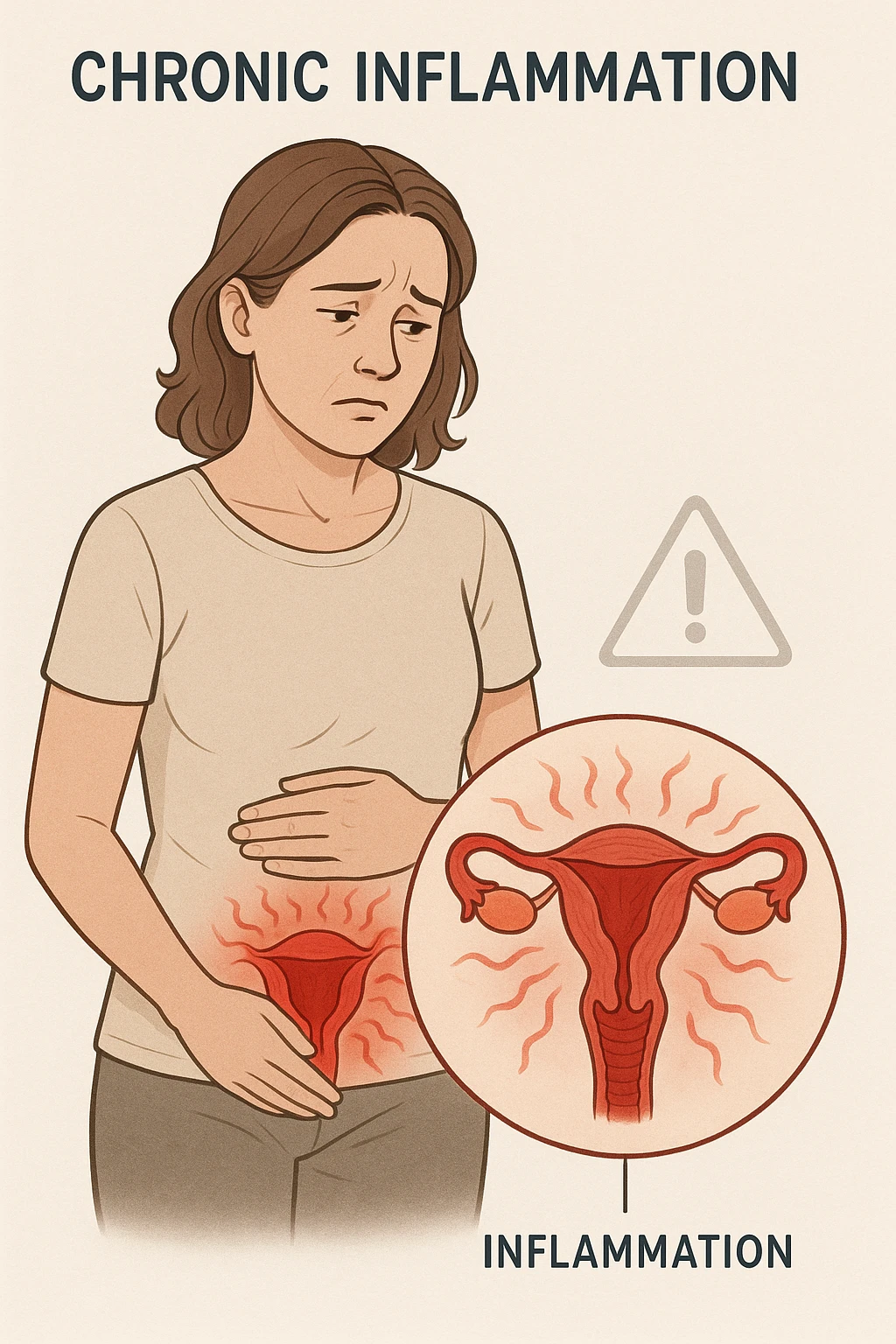 donna con infiammazione cronica con rischio di aborto spontaneo emoji