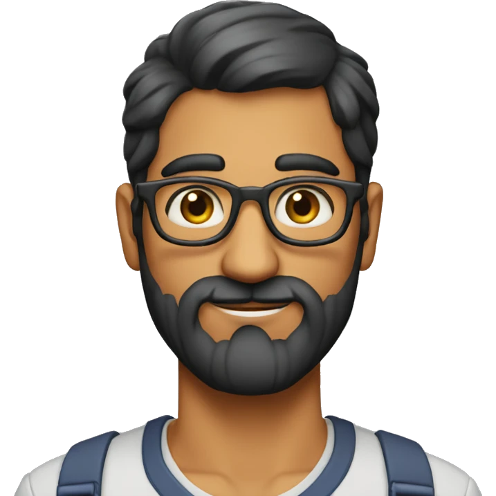 tall lanky nerdy indian dude with a barely existing beard emoji