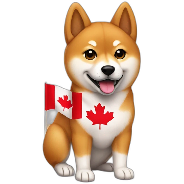 Shiba with canada flag emoji