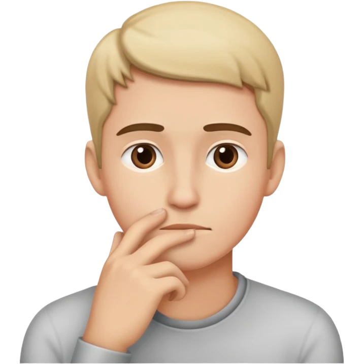 thoughtful person with hand on chin emoji