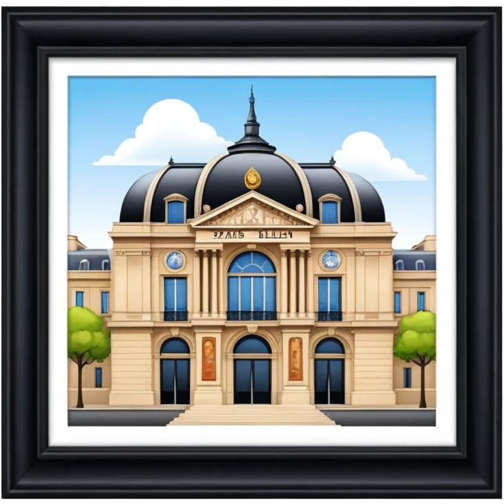  paris art gallery building with SPAM  emoji