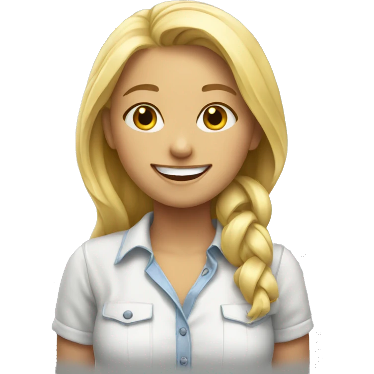 smiling blonde girl in shirt emoji