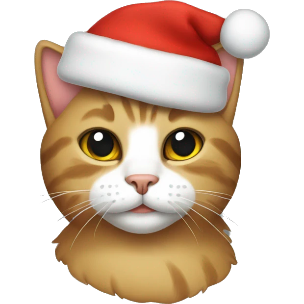 Cat with a Christmas hat aesthetic  emoji