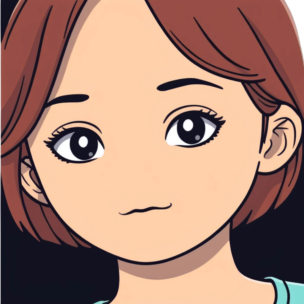 girl with eyes close together on face emoji