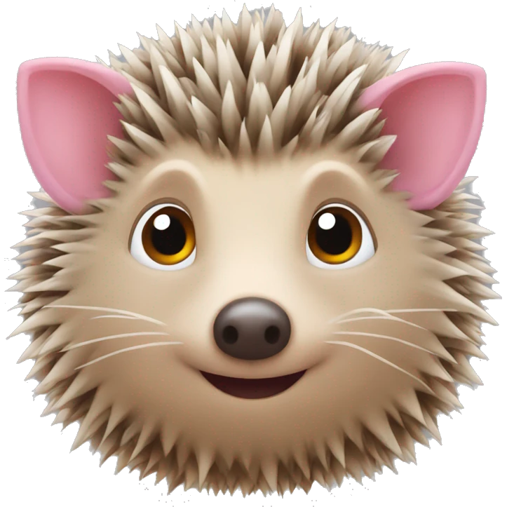 hedgehog with one brown ear and another one is pink emoji