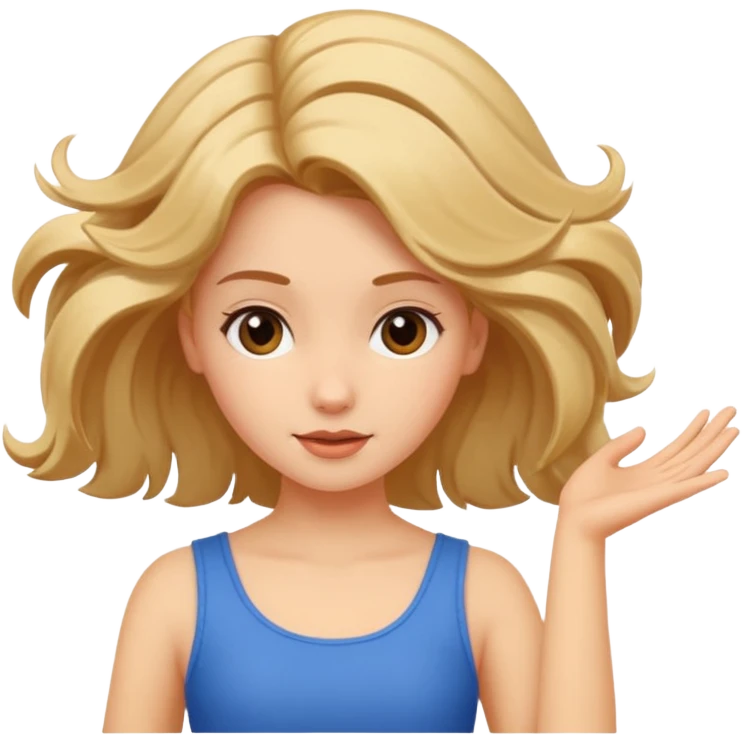 Girl twirling hair flirtatiously emoji