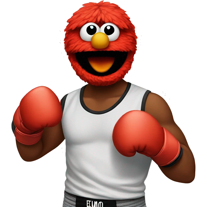 Elmo dressed like a boxer emoji