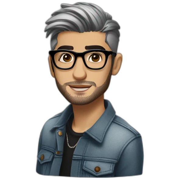 zayn malik confidently sporting a stylish pair of spectacles emoji