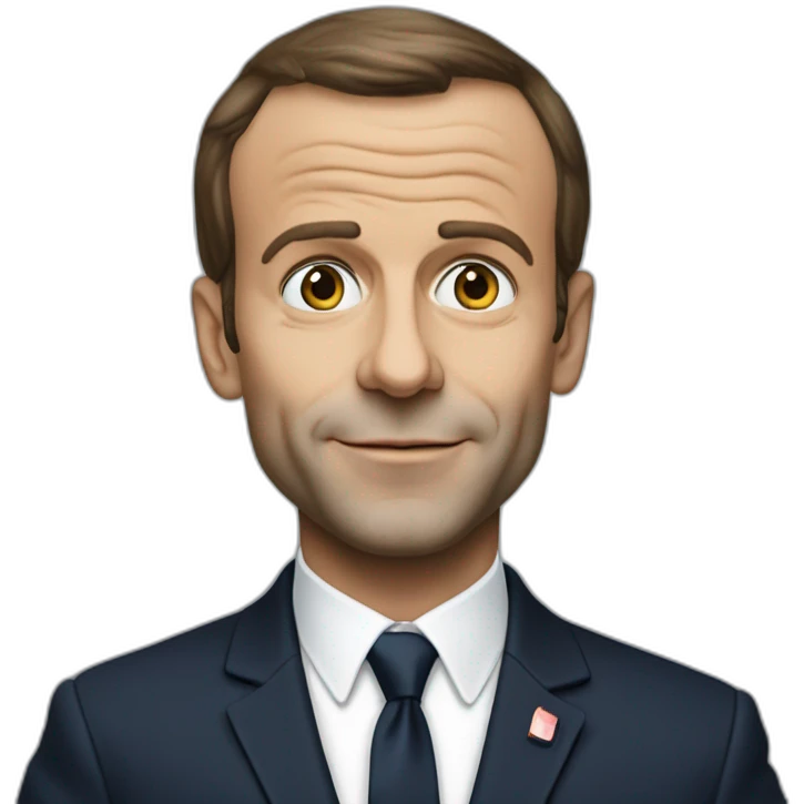 Emanuel Macron buvant une vodka emoji