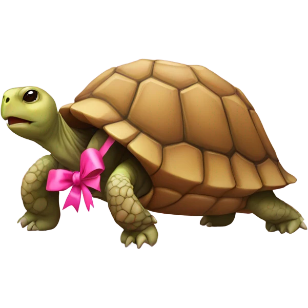 tortoise with a pink bow emoji