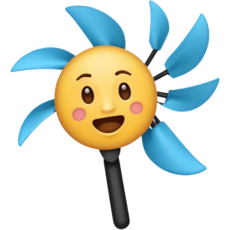 Create a shit emoji being thrown from a fan, like "shit in the fan" expression emoji