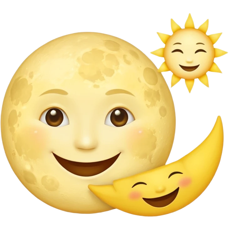  Gülen  ay  ve Gülen  güneş  emoji