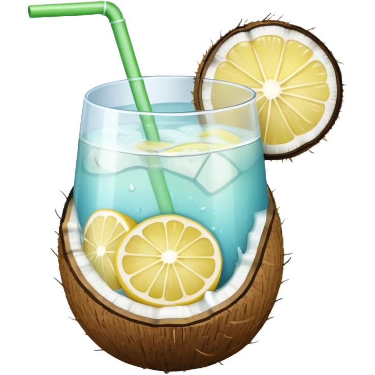 hawaii coconut drink with lemon emoji