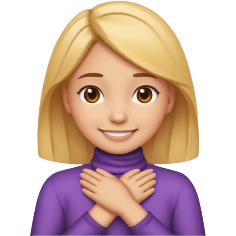 make a girl emoji crossing hands around neck emoji