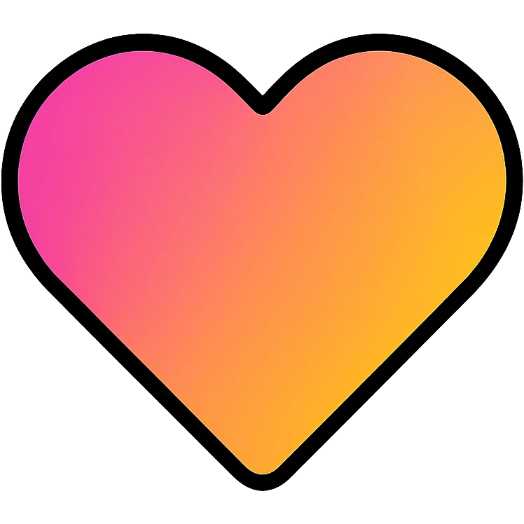 gradient heart icon, modern icon style, clean lines, more rounded shape, no text emoji