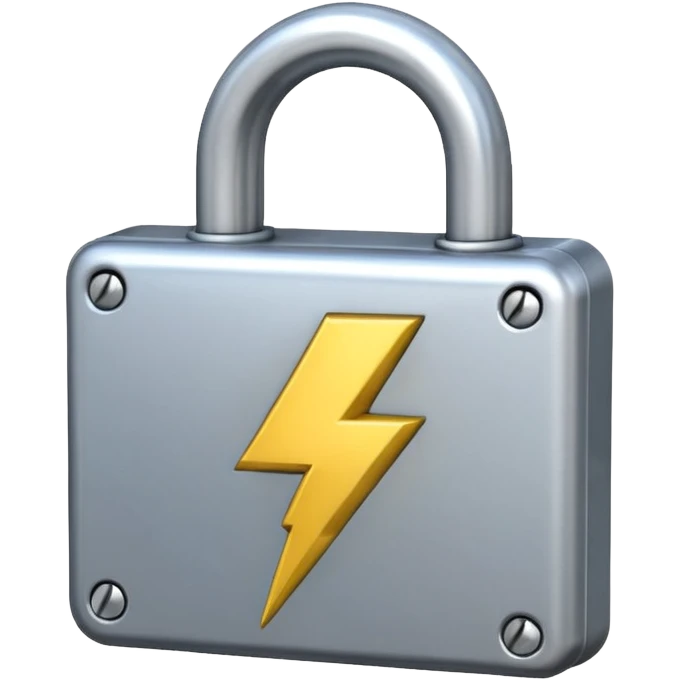 padlock emoji with a lightning bolt overlaid  emoji